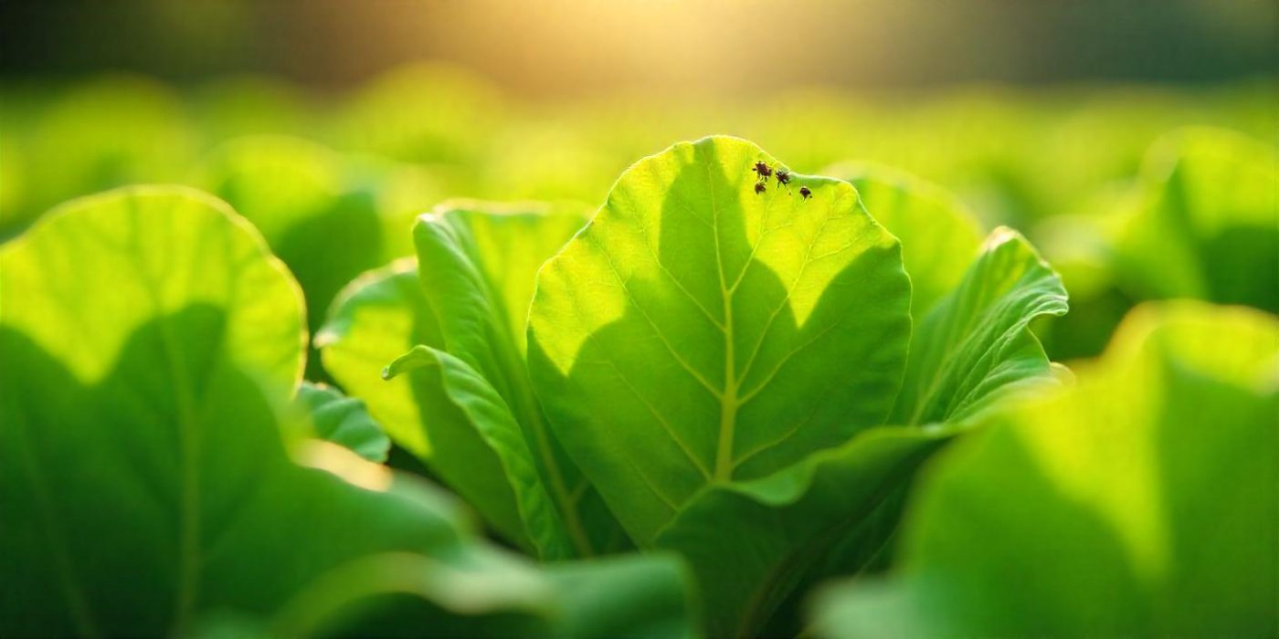 insectos en hojas de lechuga