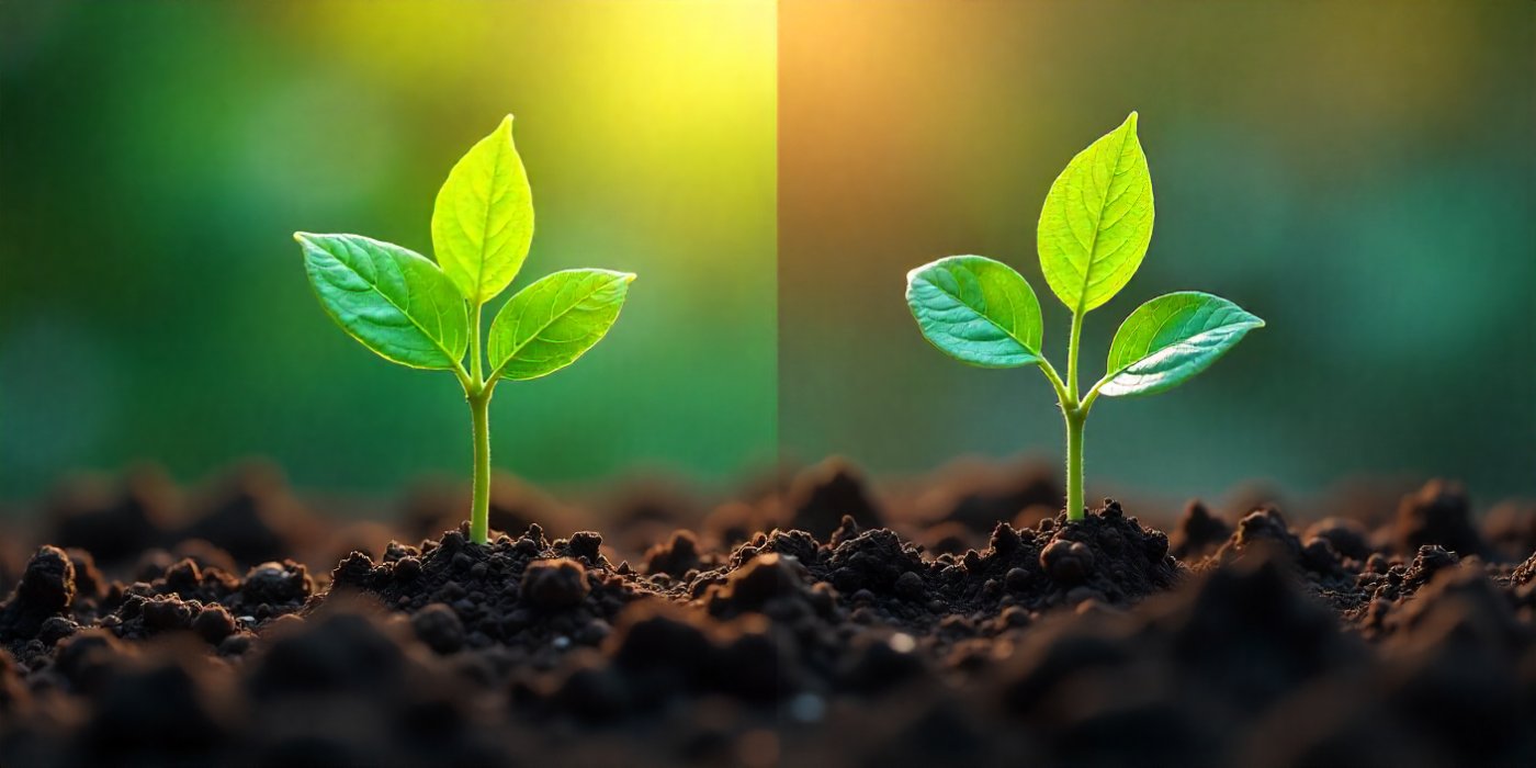 planta en desarrollo con un suelo sano&nbsp;